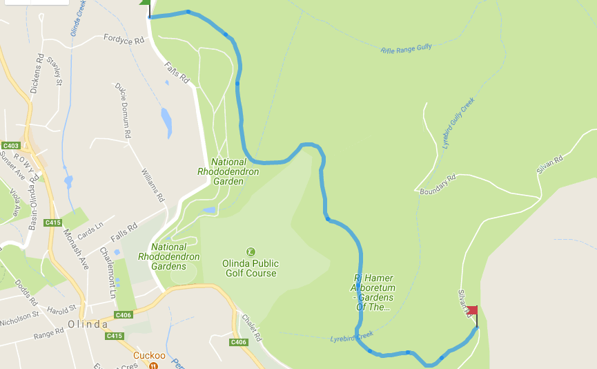 Mathias Track Map, Dandenong Ranges National Park