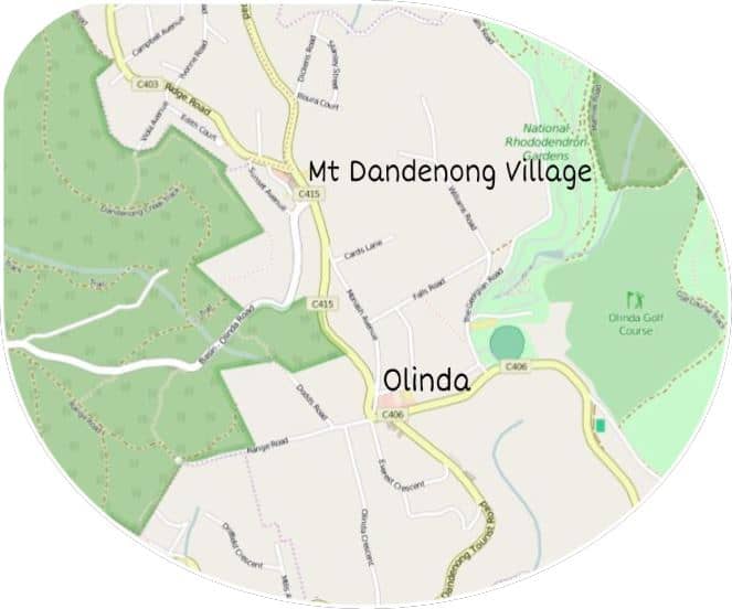 Villages of Mt Dandenong Map