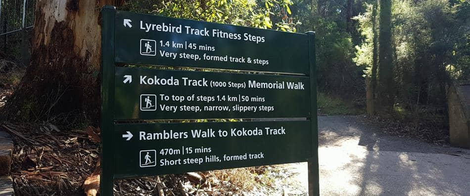 Start of 1000 Steps walk, Dandenong Ranges National Park. Are there 1000 Steps?