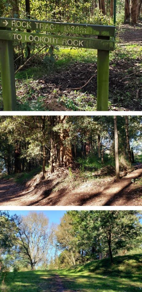 Mathias Walklng Track, access into the former Olinda Golf course.